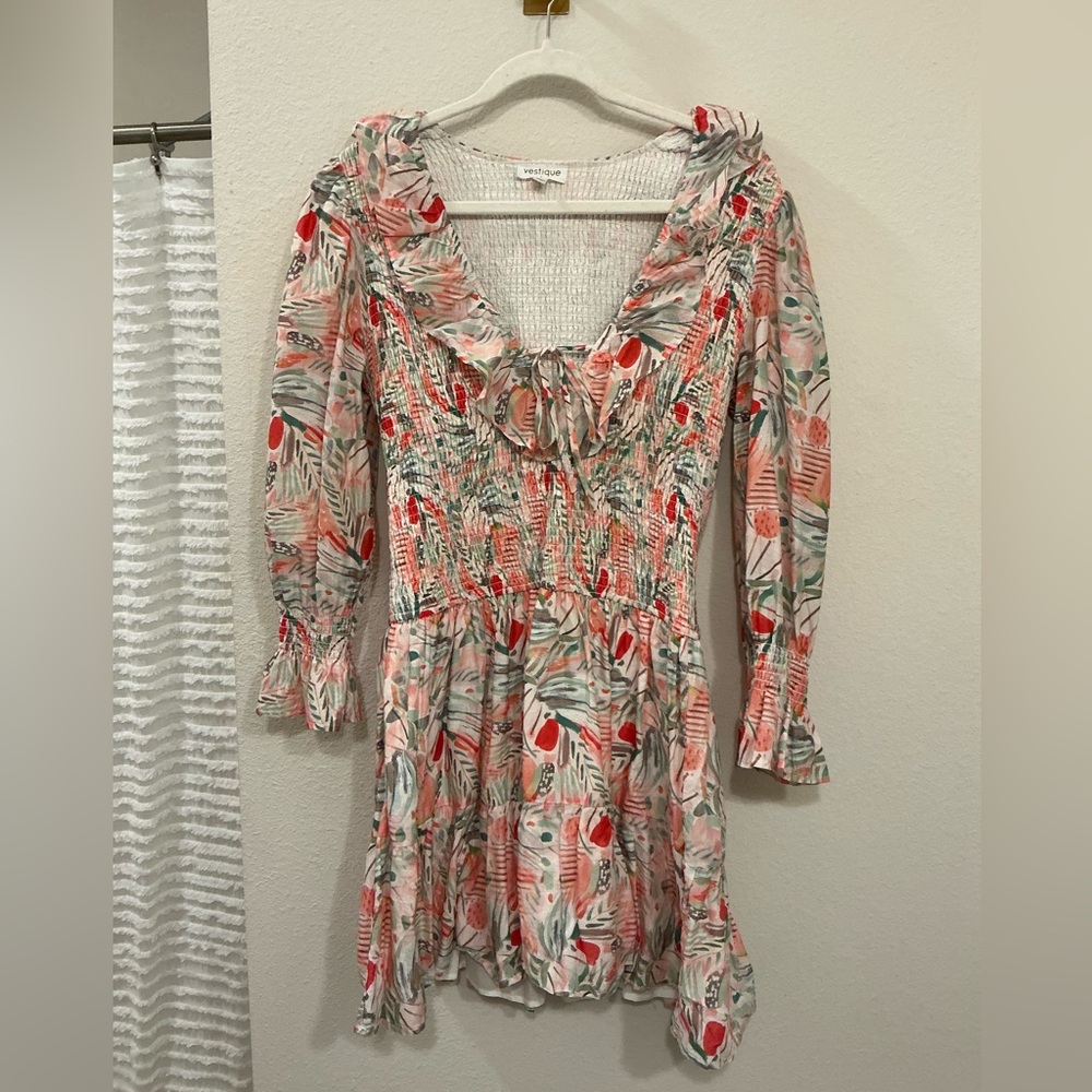 Multicolor Floral Long Sleeve Dress
